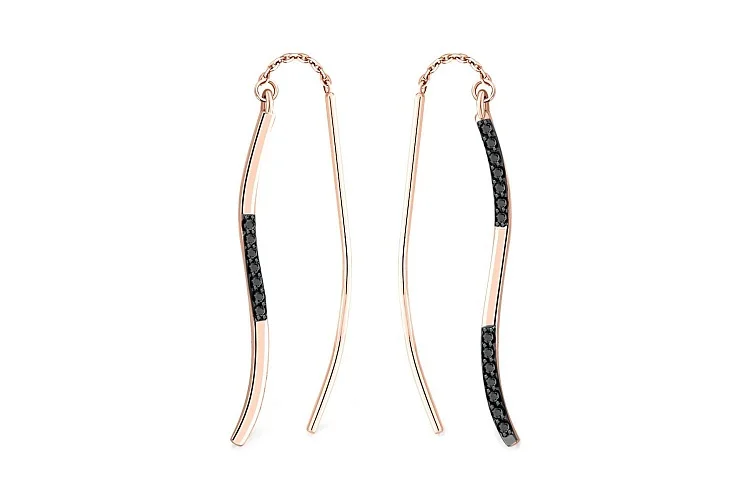 Серьги из красного золота с 21 фианитами