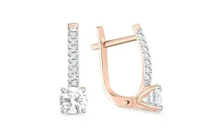 Серьги из красного золота с 46 фианитами