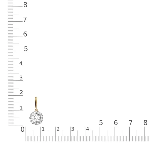 Подвеска из жёлтого золота с 13 фианитами
