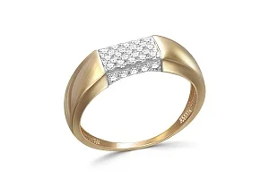 Кольцо из жёлтого золота с 25 фианитами