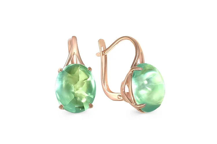 Серьги из красного золота с 2 наноситалами