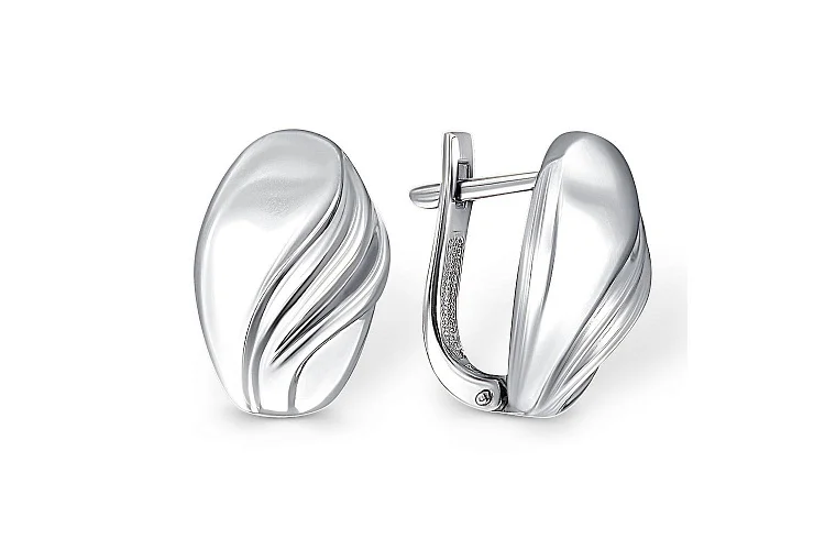 Серьги из белого золота без вставок