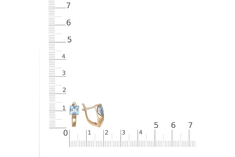 Серьги из красного золота с 2 топазами swiss