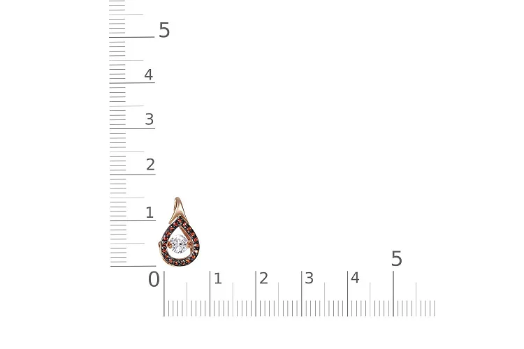 Подвеска из красного золота с кристаллом swarovski и 19 фианитами