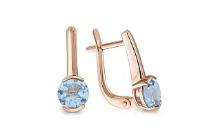 Серьги из красного золота с 2 топазами sky