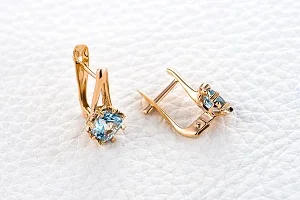 Серьги из красного золота с 2 топазами sky