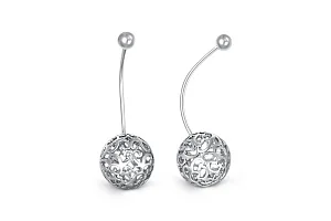 Серьги Шары из белого золота без вставок