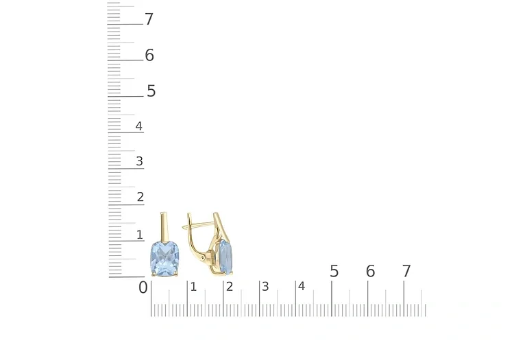 Серьги из жёлтого золота с 2 топазами sky