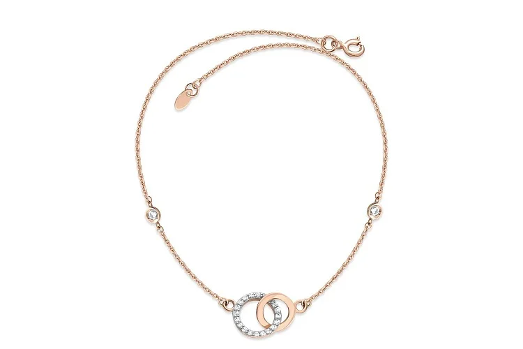 Колье Круг из красного золота с 22 фианитами