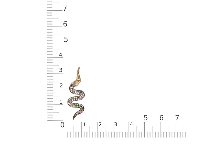 Подвеска Змея из жёлтого золота с 61 турмалинами