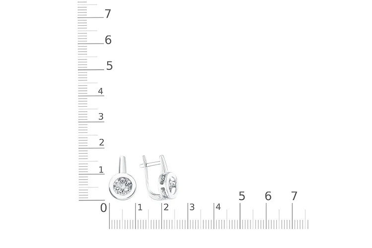 Серьги из белого золота с 2 бриллиантами