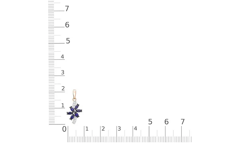 Подвеска Цветок из красного золота с 6 корундами и 6 фианитами