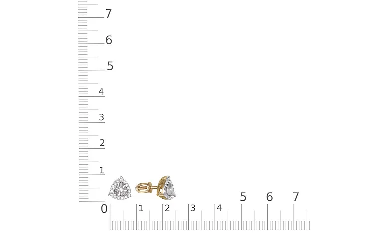 Серьги-пусеты из жёлтого золота с 32 бриллиантами