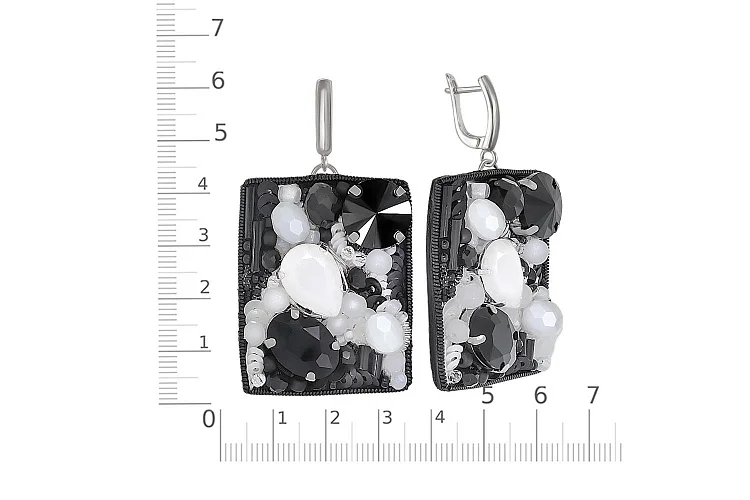 Бижутерные серьги Микс черно-белый
