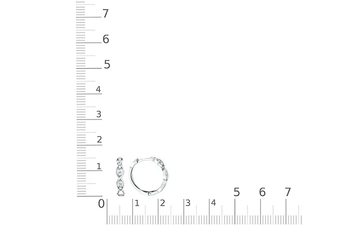 Серьги из белого золота с 18 фианитами
