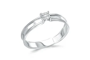 Кольцо из белого золота с бриллиантом