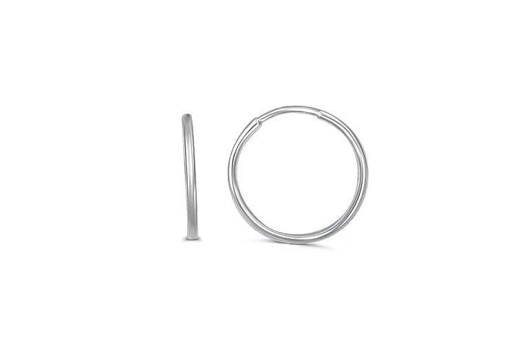 Серьги-конго из белого золота без вставок