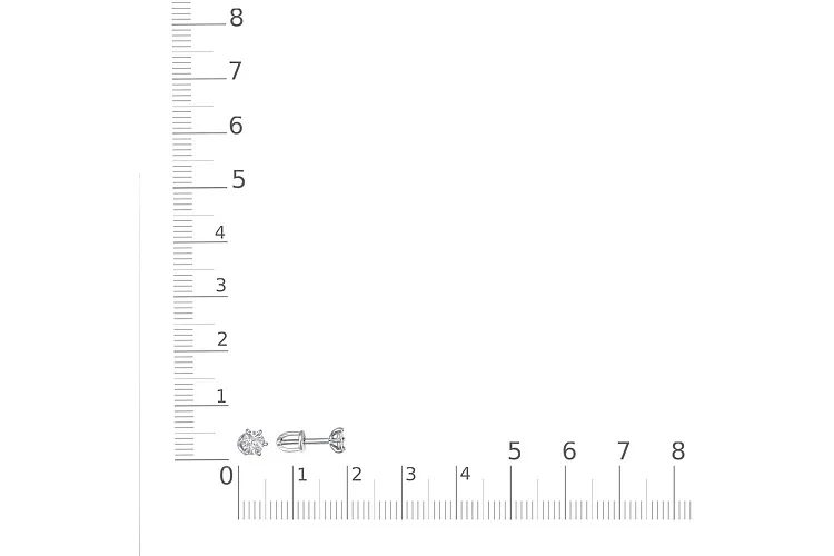 Серьги-пусеты из белого золота с 2 бриллиантами