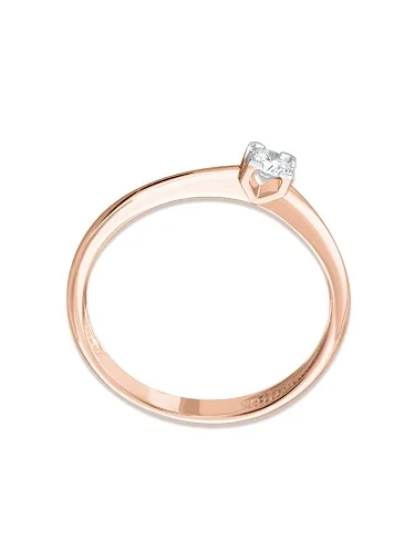 Кольцо из красного золота с бриллиантом