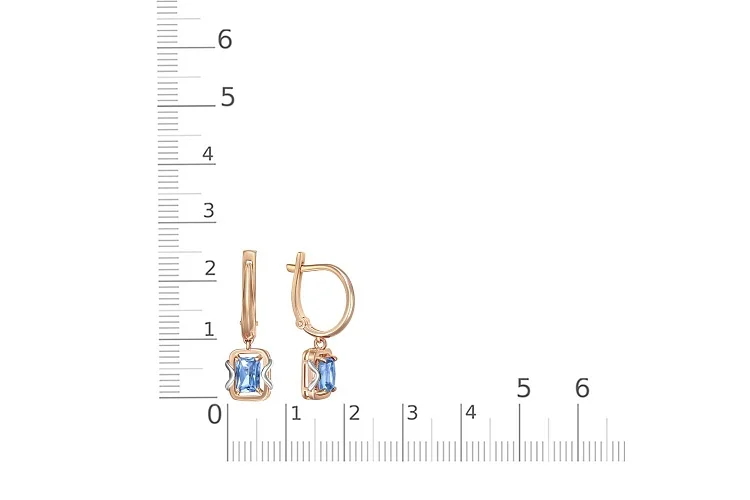 Серьги из красного золота с 2 топазами swiss