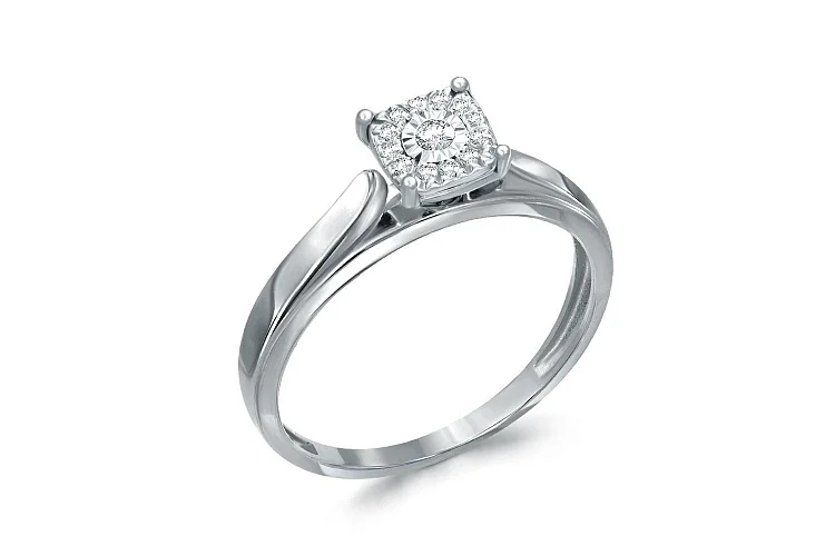 Кольцо из белого золота с 13 бриллиантами