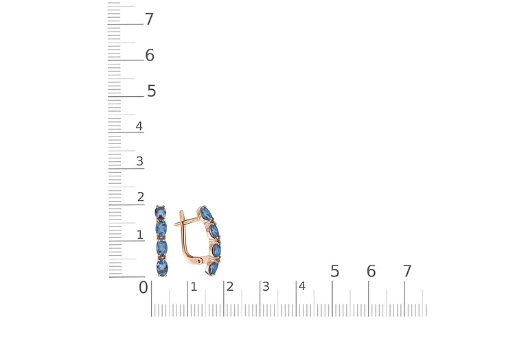 Серьги Дорожки из красного золота с 8 топазами лондон