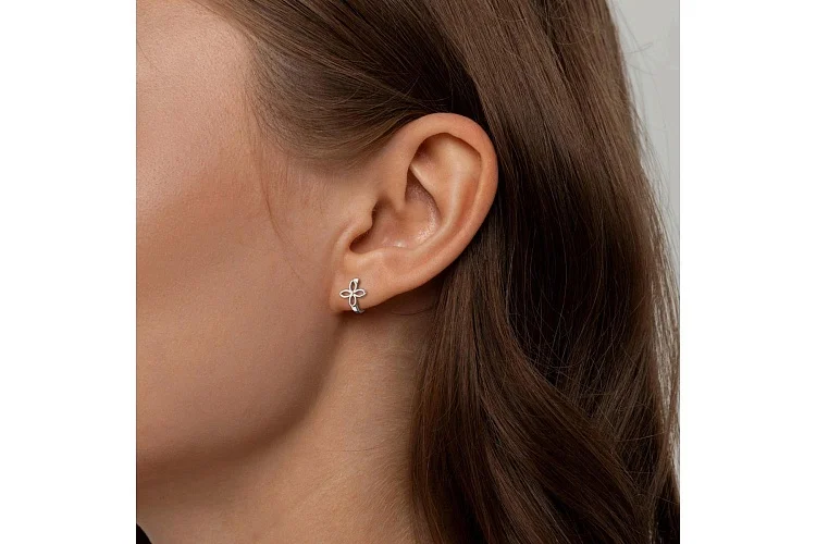 Серьги из белого золота без вставок