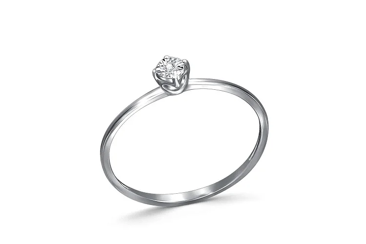 Кольцо из белого золота с бриллиантом