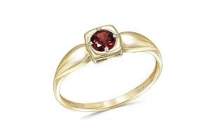 Кольцо из жёлтого золота с гранатом