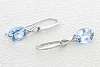 Серьги из белого золота с 2 топазами sky