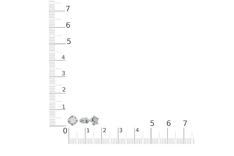 Серьги-пусеты Цветы из белого золота с 2 бриллиантами