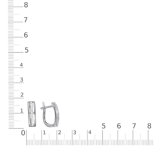 Серьги Дорожки из белого золота с 24 фианитами