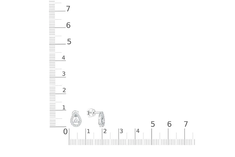 Серьги-пусеты из белого золота с 34 фианитами