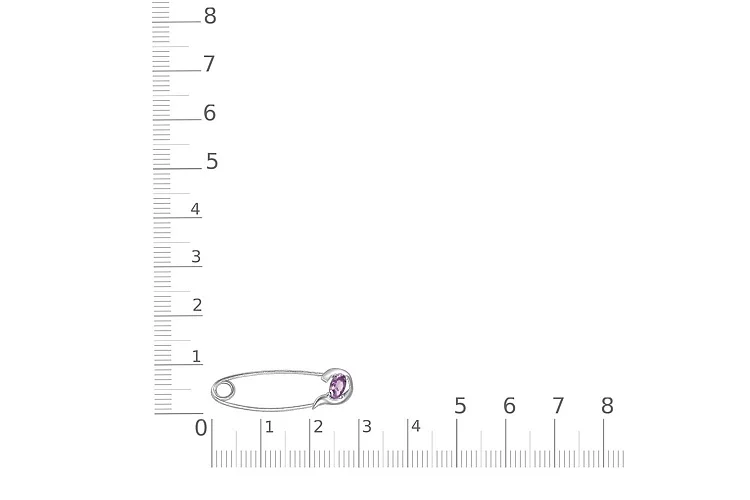 Булавка из белого золота с аметистом