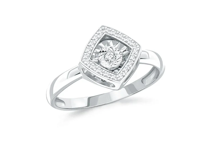 Кольцо из белого золота с 21 бриллиантами