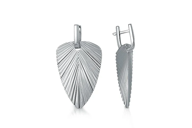 Серьги-трансформеры из белого золота без вставок