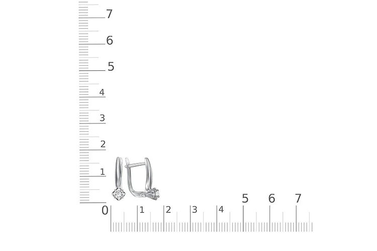 Серьги из белого золота с 2 бриллиантами