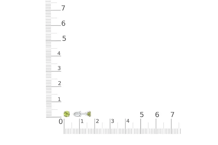 Серьги-пусеты из белого золота с 2 хризолитами