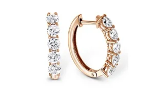 Серьги Дорожки из красного золота с 10 бриллиантами