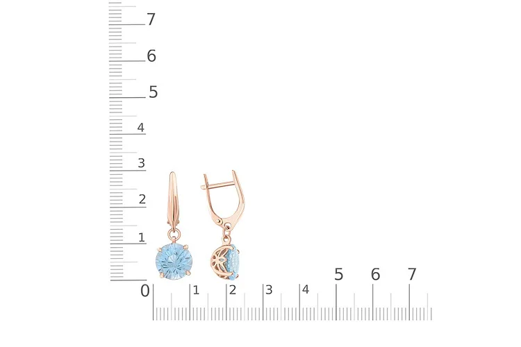 Серьги из красного золота с 2 топазами sky