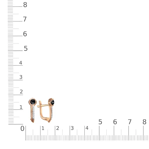 Серьги из красного золота с 16 фианитами
