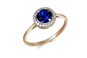 Кольцо из красного золота с 23 фианитами