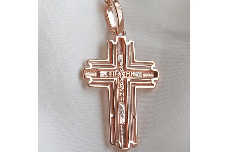 Крест из красного золота без вставок