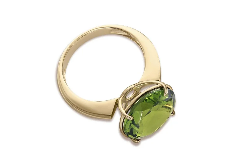 Кольцо из жёлтого золота с ситаллом