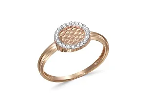 Кольцо из красного золота с 21 фианитами