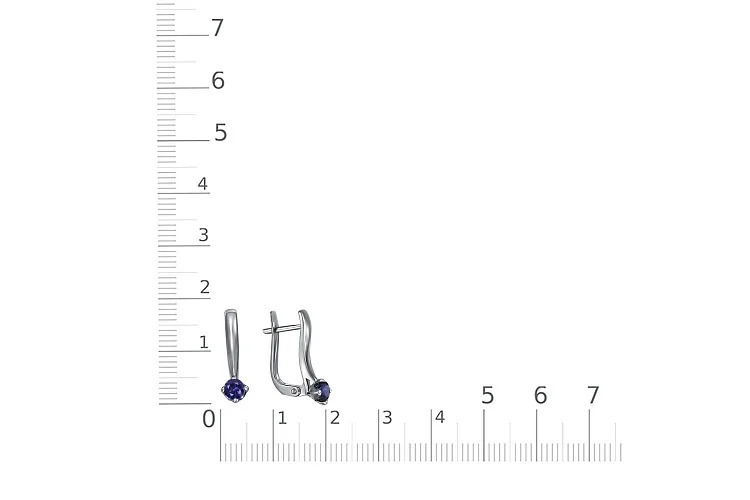 Серьги из белого золота с 2 корундами