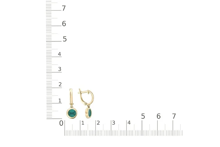 Детские серьги из жёлтого золота с 2 агатами