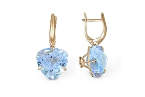 Серьги из красного золота с 2 топазами sky