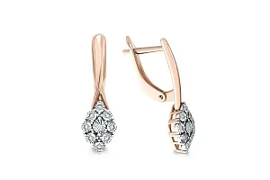 Серьги из красного золота с 18 бриллиантами