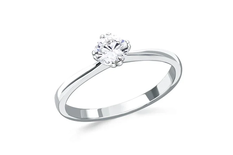 Кольцо из белого золота с бриллиантом
